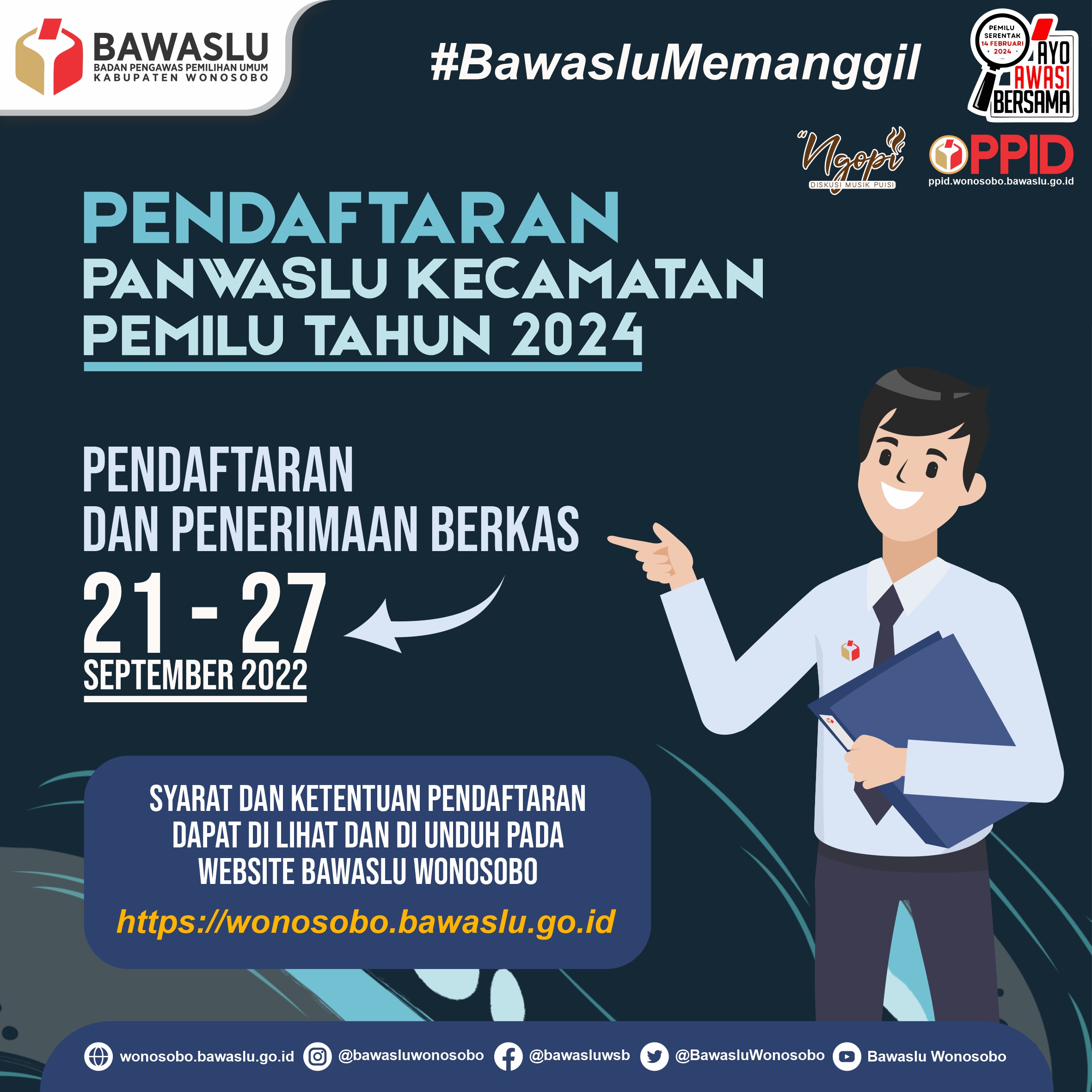 PENGUMUMAN PENDAFTARAN PANWASLU KECAMATAN PEMILU 2024