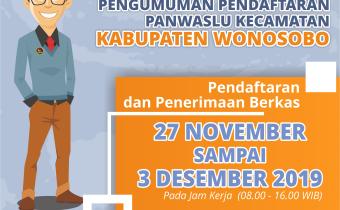 PENGUMUMAN PENDAFTARTARAN PANWASLU KECAMATAN PILKADA 2020