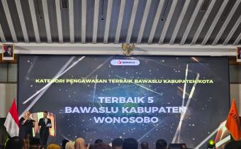 Bawaslu Kabupaten Wonosobo keluar sebagai Terbaik V Bidang Pencegahan